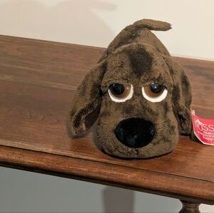 Russ Stuffed Plush Dark Chocolate Brown Puppy Dog Big Eyes Wakely. Lil Peepers.